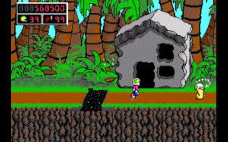 Gameplay screen of Commander Keen 4: Secret of the Oracle (8/8)