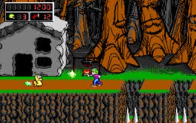 Gameplay screen of Commander Keen 4: Secret of the Oracle (2/8)