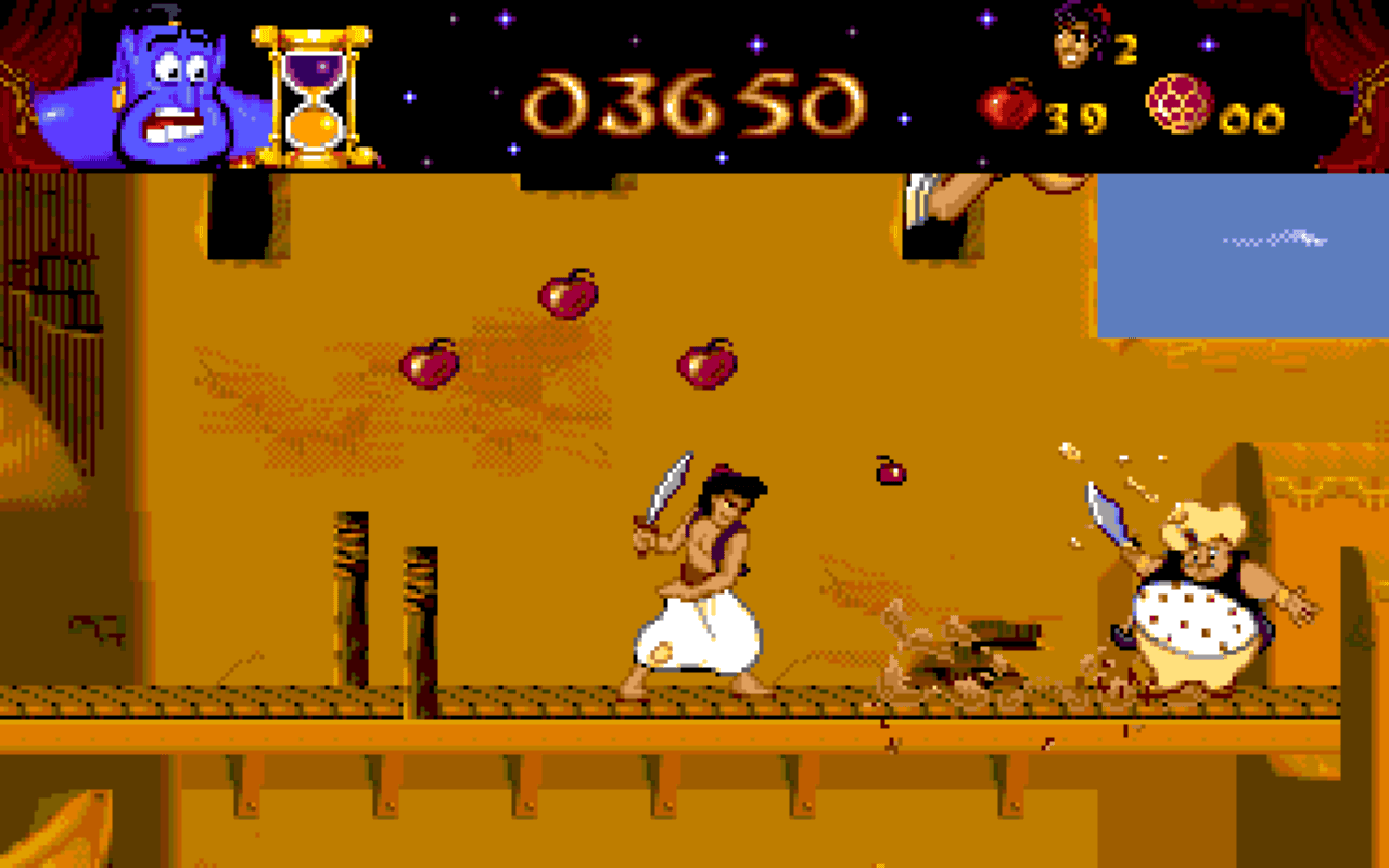 Gameplay screen of Disney's Aladdin (2/8)