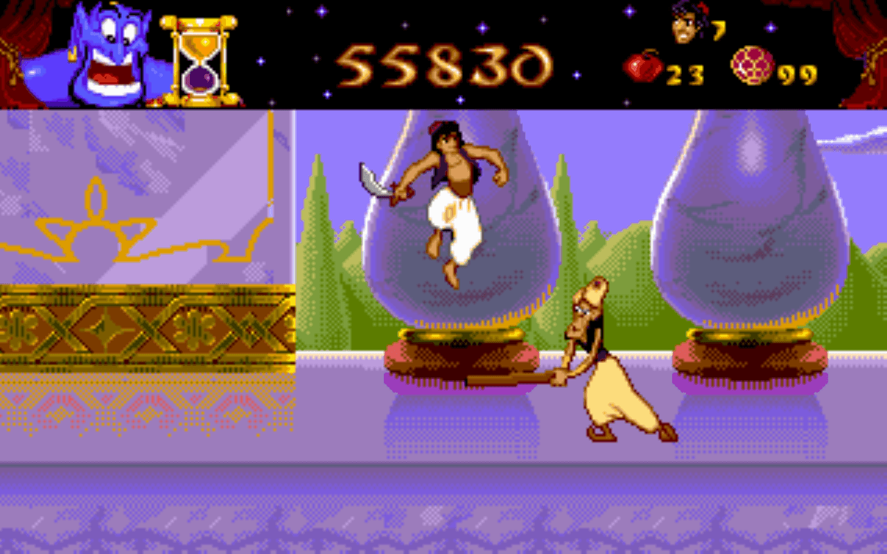 Gameplay screen of Disney's Aladdin (7/8)