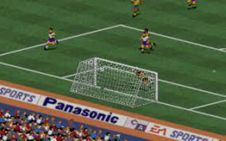 Gameplay screen of FIFA International Soccer (2/8)