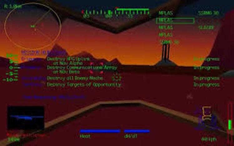 Gameplay screen of MechWarrior 2: 31st Century Combat (1/8)