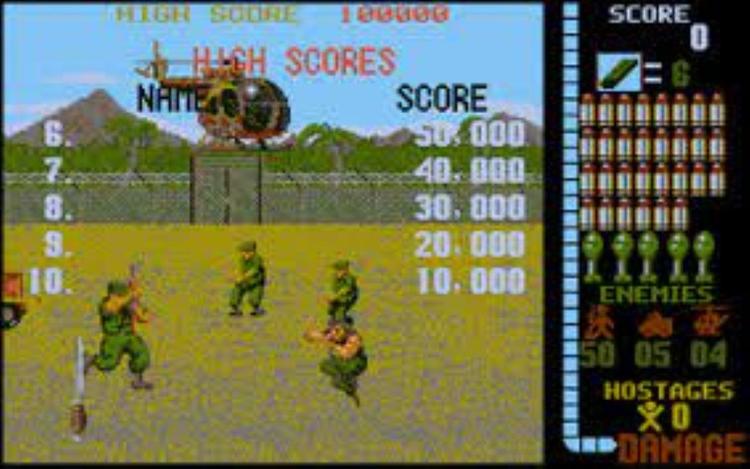 Gameplay screen of Operation Wolf (1/8)