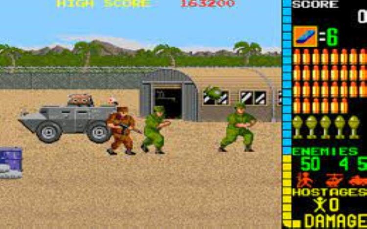 Gameplay screen of Operation Wolf (7/8)