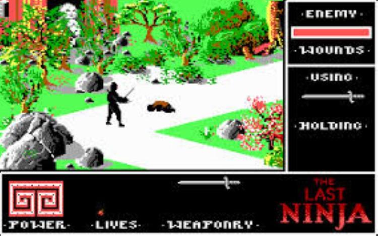 Gameplay screen of The Last Ninja (3/8)