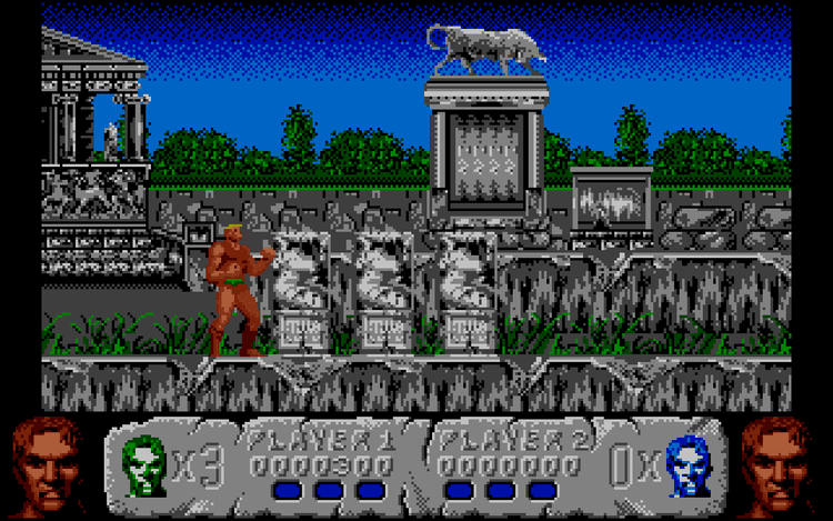 Gameplay screen of Altered Beast (1/8)