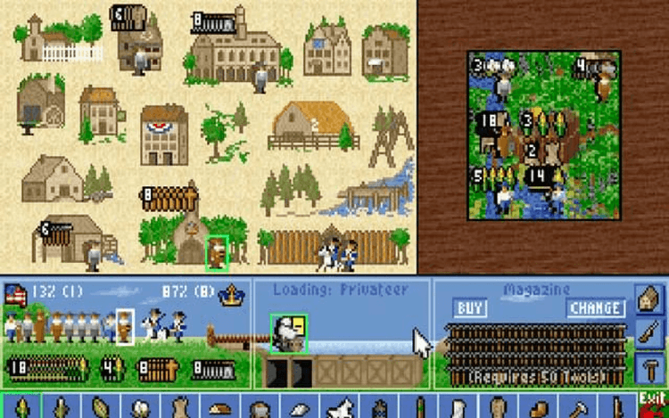 Gameplay screen of Sid Meier's Colonization (5/8)