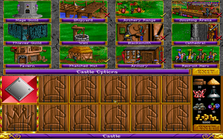 Gameplay screen of Heroes of Might and Magic (3/8)