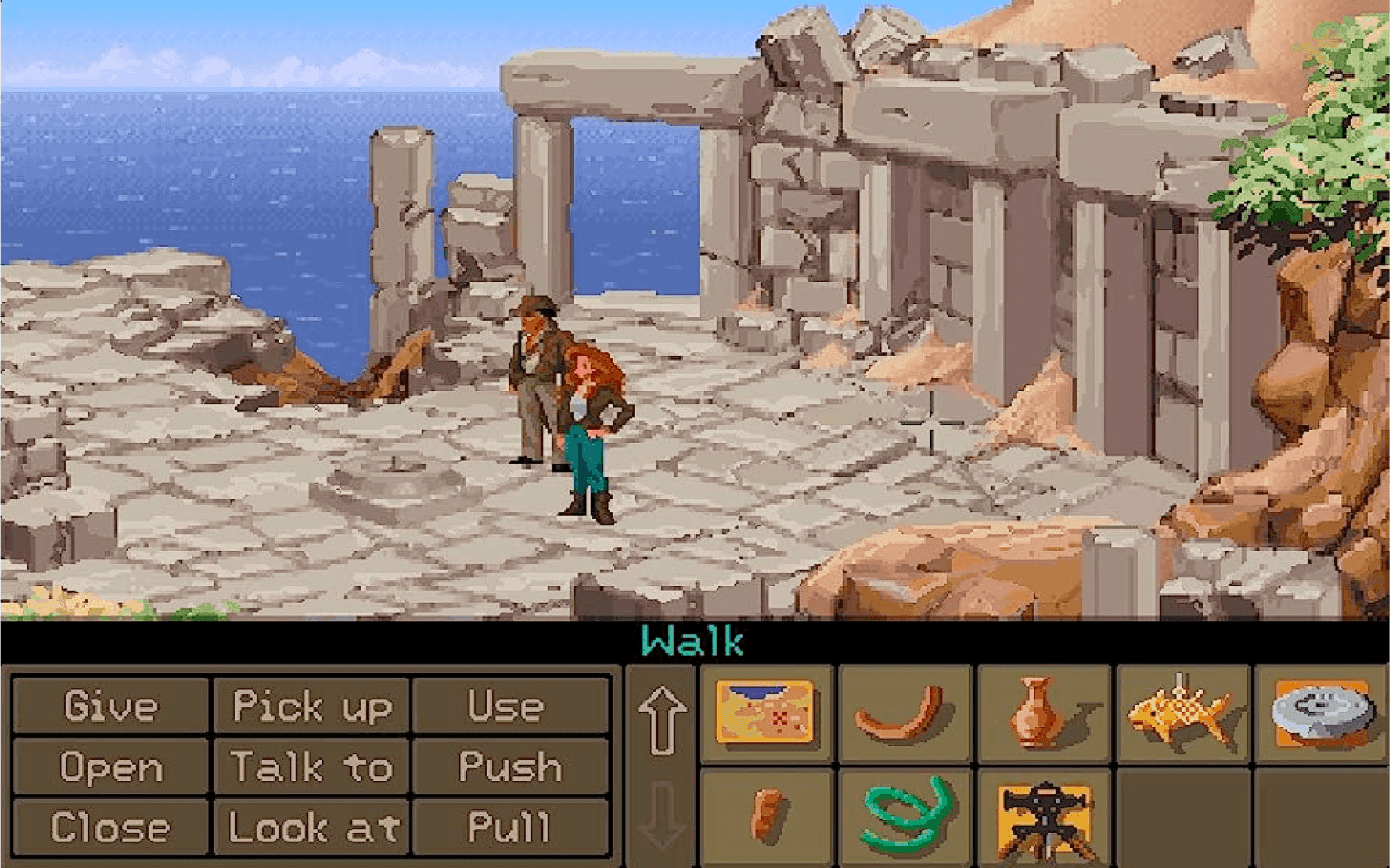 Gameplay screen of Indiana Jones and the Fate of Atlantis (8/8)