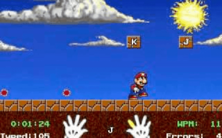 Gameplay screen of Mario Teaches Typing (4/4)