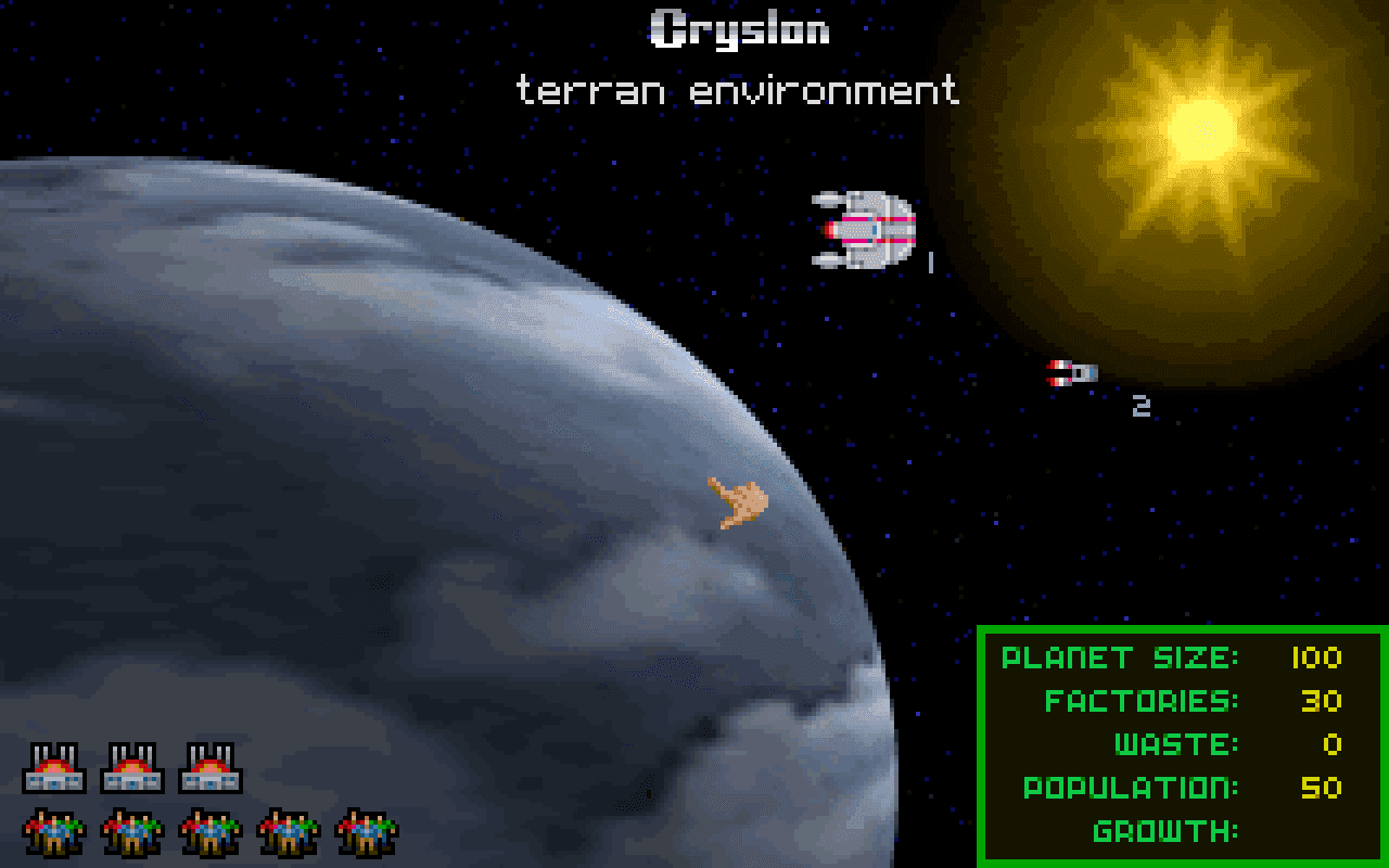 Gameplay screen of Master of Orion (3/8)