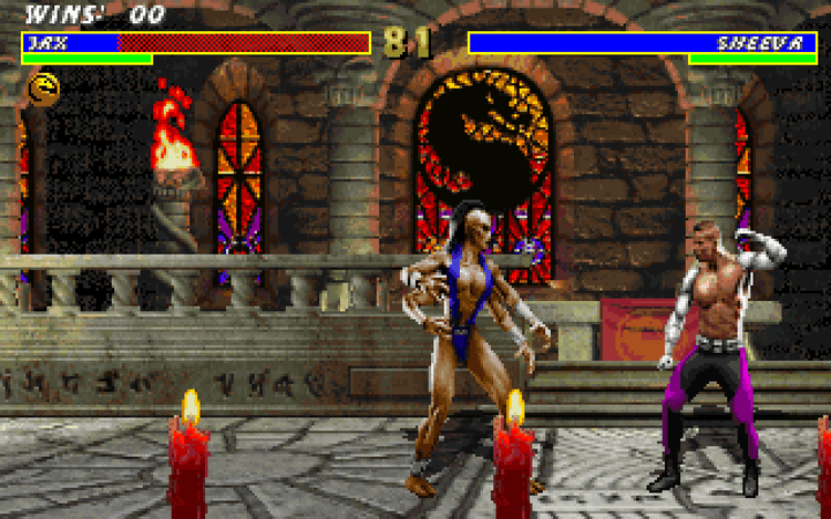 Gameplay screen of Mortal Kombat 3 (3/8)