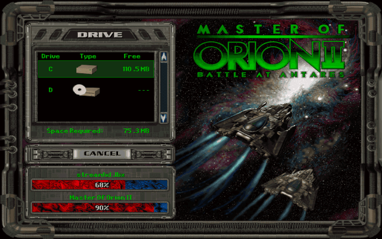 Gameplay screen of Master of Orion II: Battle at Antares (7/8)