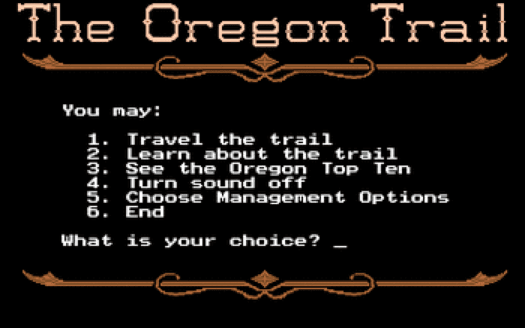 Gameplay screen of The Oregon Trail (7/8)