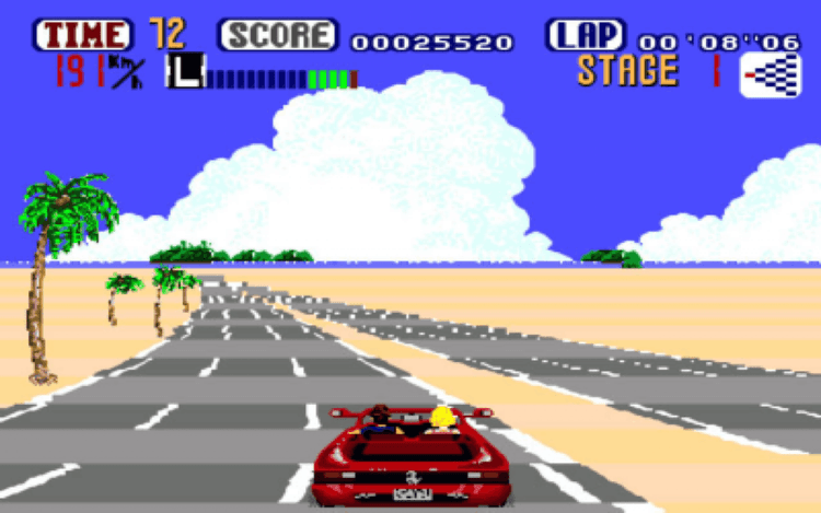 Gameplay screen of OutRun (2/7)