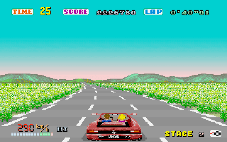 Gameplay screen of OutRun (1/7)