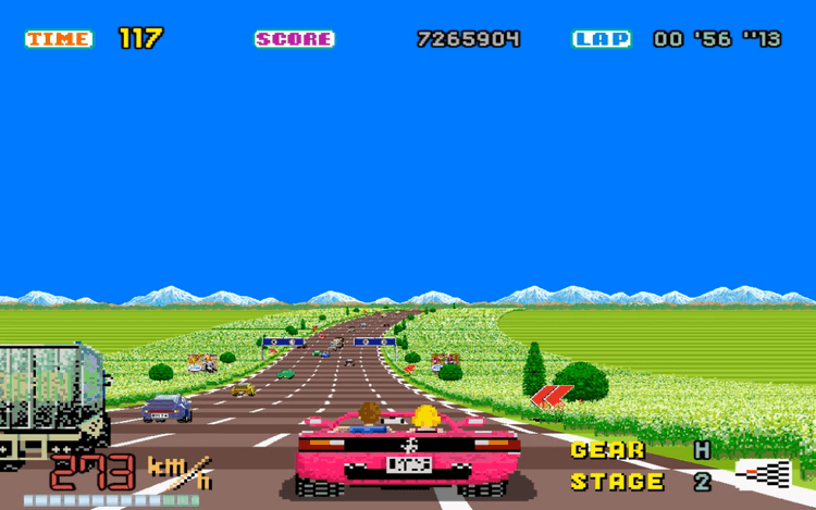 Gameplay screen of OutRun (5/7)