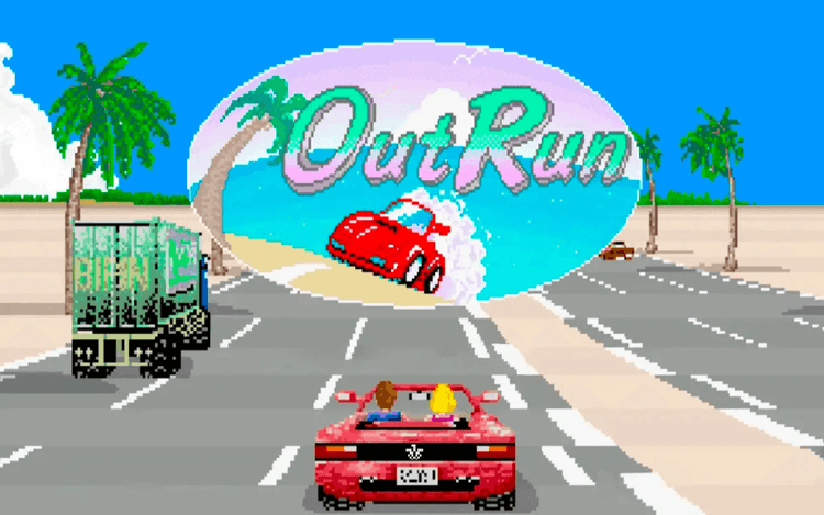 Gameplay screen of OutRun (7/7)