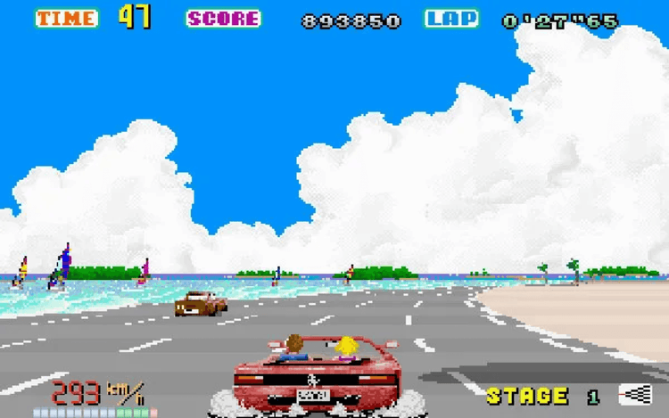 Gameplay screen of OutRun (4/7)