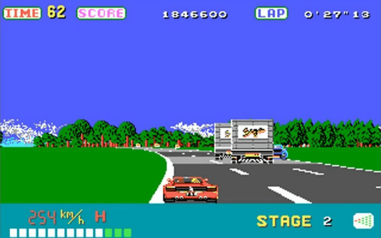 Gameplay screen of OutRun (3/7)