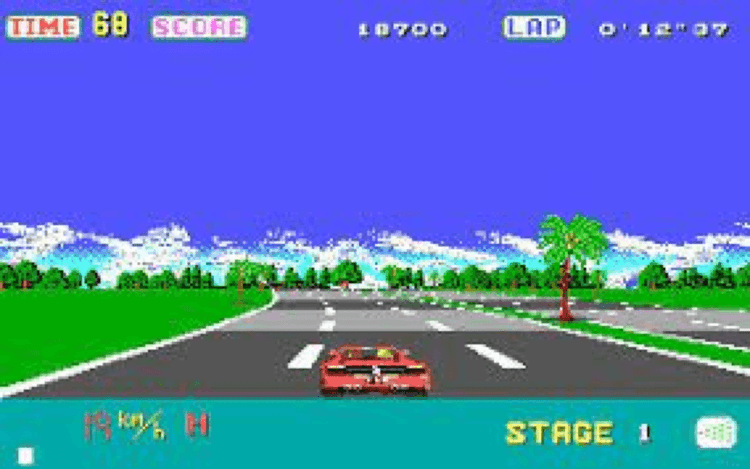 Gameplay screen of OutRun (6/7)