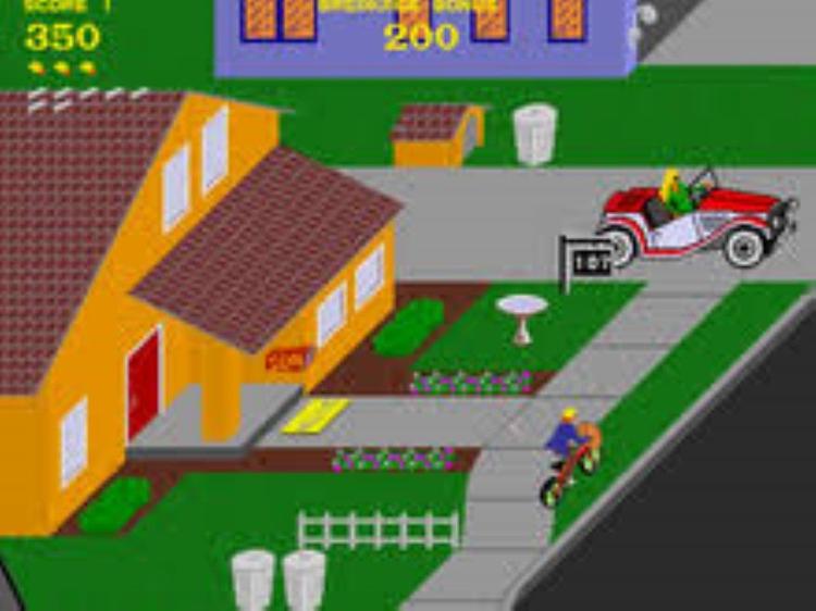 Gameplay screen of Paperboy (4/8)