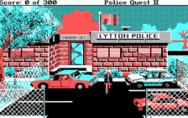 Gameplay screen of Police Quest 2: The Vengeance (8/8)