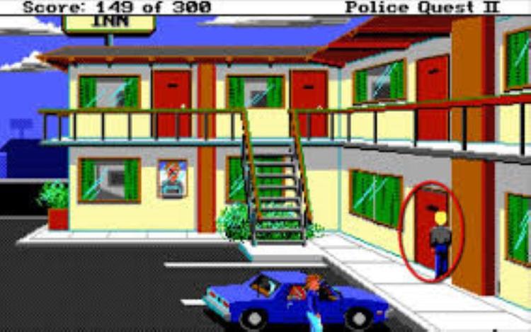 Gameplay screen of Police Quest 2: The Vengeance (4/8)