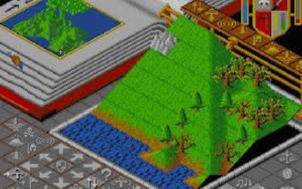 Gameplay screen of Populous (5/8)