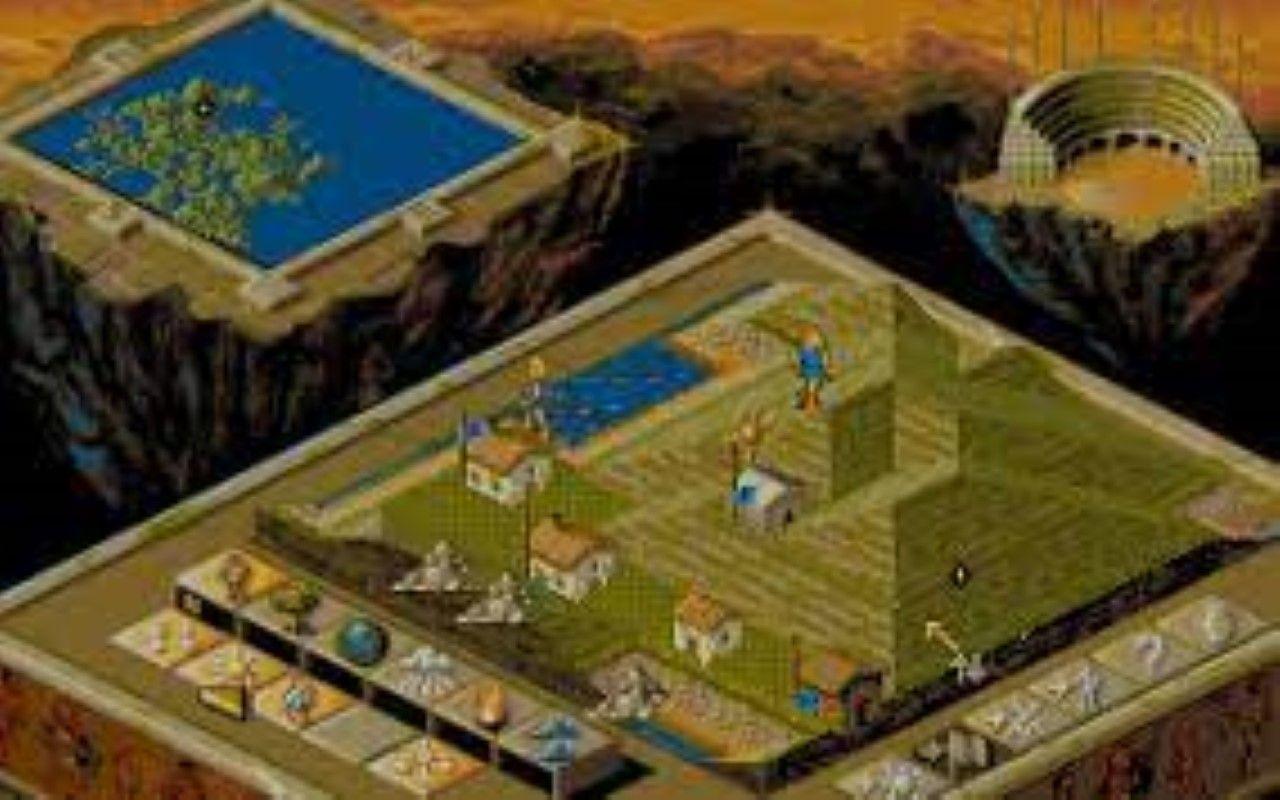 Gameplay screen of Populous (6/8)