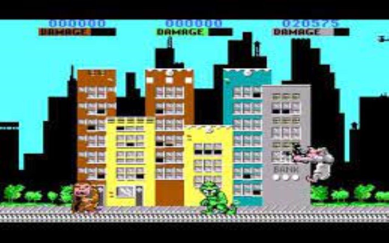Gameplay screen of Rampage (1/4)