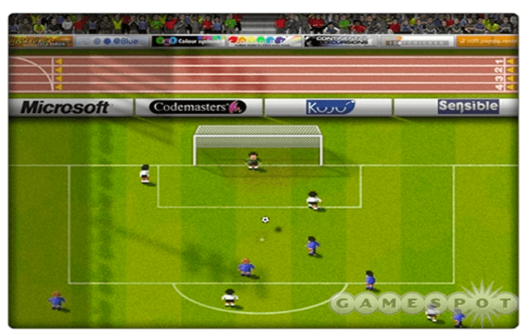 Gameplay screen of Sensible World of Soccer (4/8)