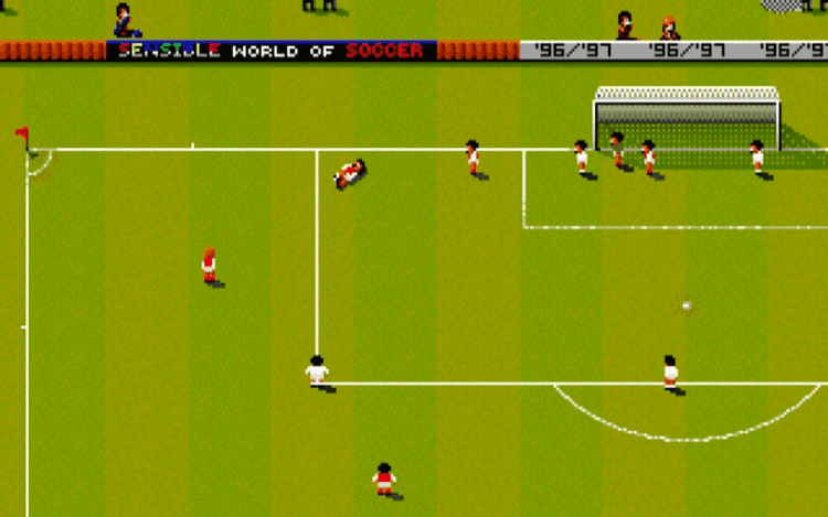 Gameplay screen of Sensible World of Soccer (3/8)