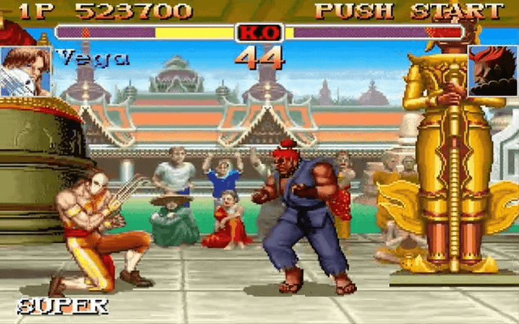 Gameplay screen of Street Fighter II (6/8)
