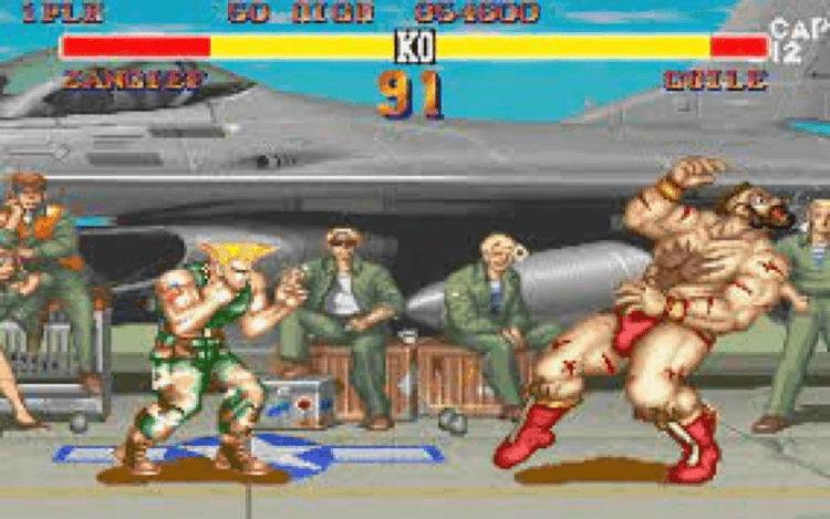 Gameplay screen of Street Fighter II (7/8)