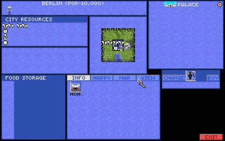 Gameplay screen of Sid Meier's Civilization (5/8)