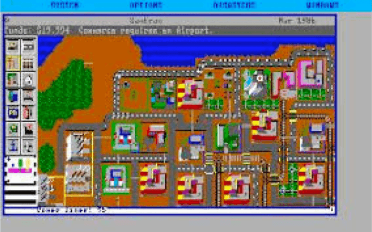 Gameplay screen of SimCity (6/8)
