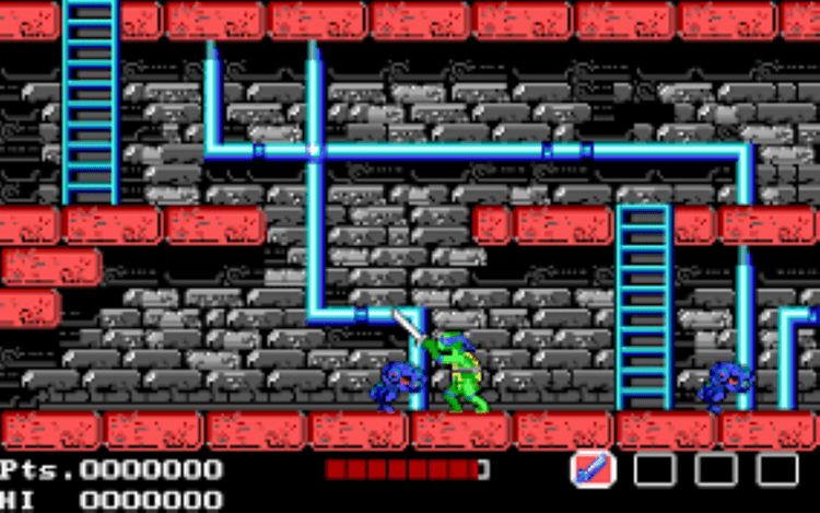 Gameplay screen of Teenage Mutant Ninja Turtles (7/8)