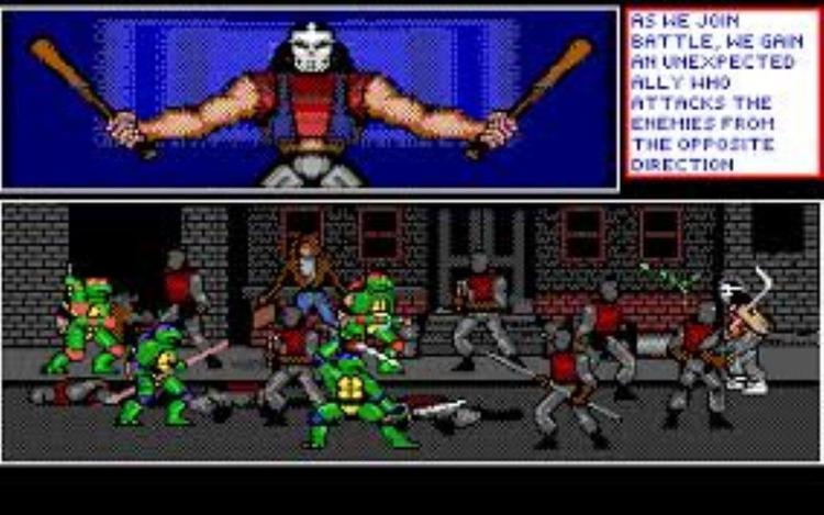 Gameplay screen of Teenage Mutant Ninja Turtles (2/8)