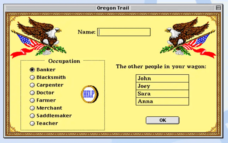 Gameplay screen of The Oregon Trail Deluxe (6/8)