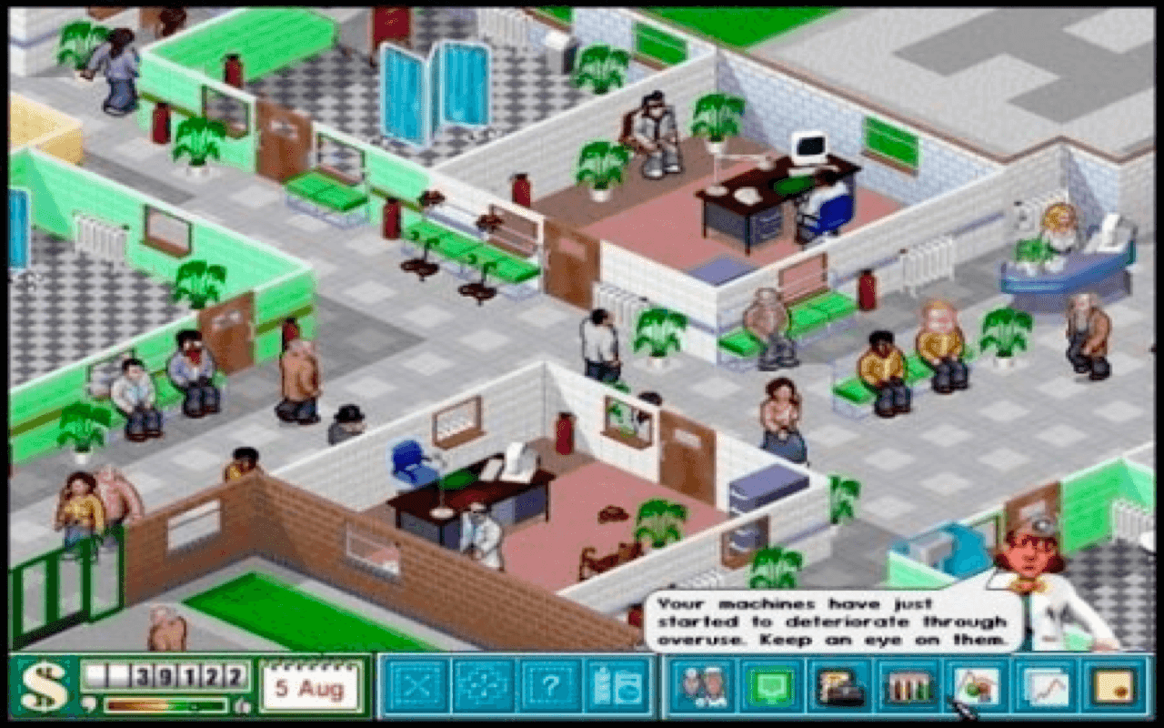 Gameplay screen of Theme Hospital (6/8)