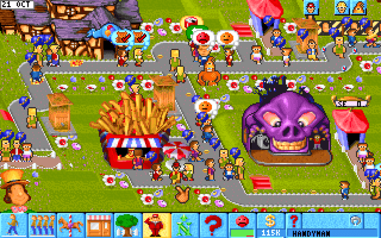 Gameplay screen of Theme Park (3/8)