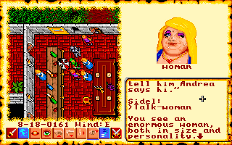 Gameplay screen of Ultima VI: The False Prophet (6/8)