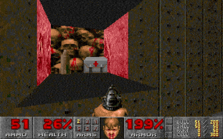 Gameplay screen of The Ultimate Doom (1/8)