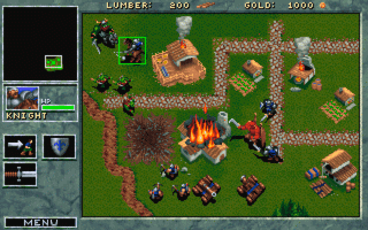 Gameplay screen of WarCraft: Orcs & Humans (3/8)