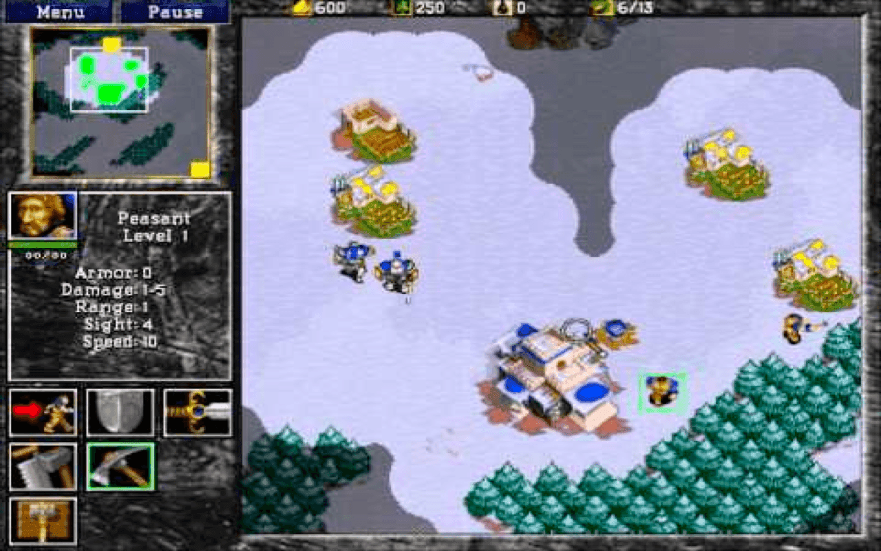 Gameplay screen of WarCraft II: Tides of Darkness (3/8)