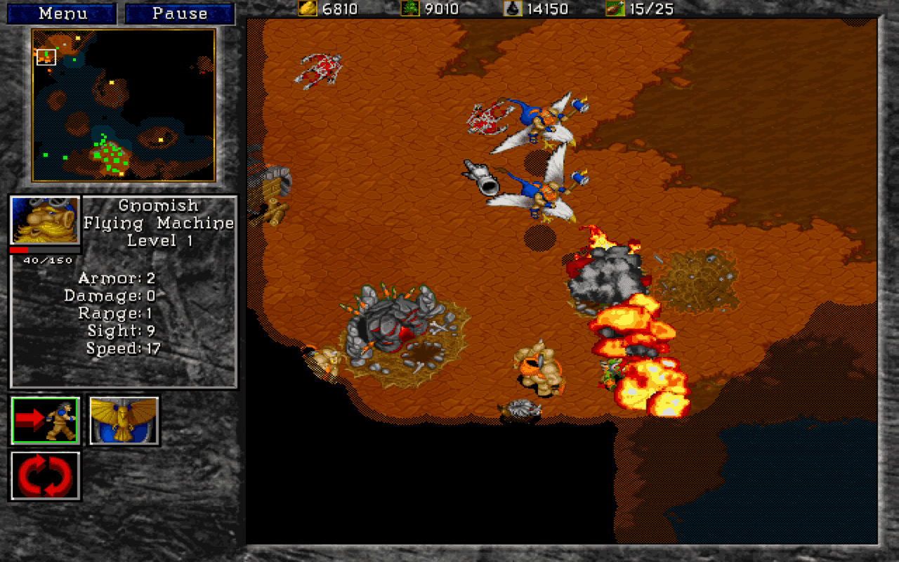 Gameplay screen of WarCraft II: Tides of Darkness (2/8)