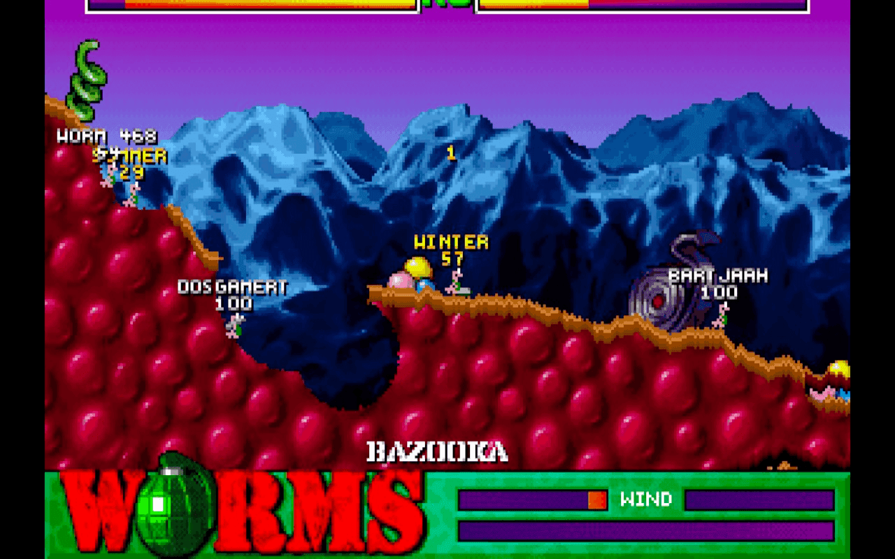 Gameplay screen of Worms (8/8)