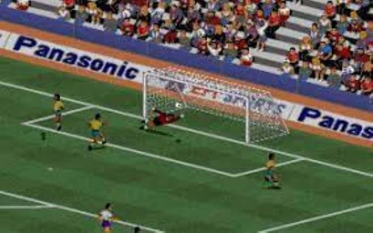 Gameplay screen of FIFA International Soccer (5/8)