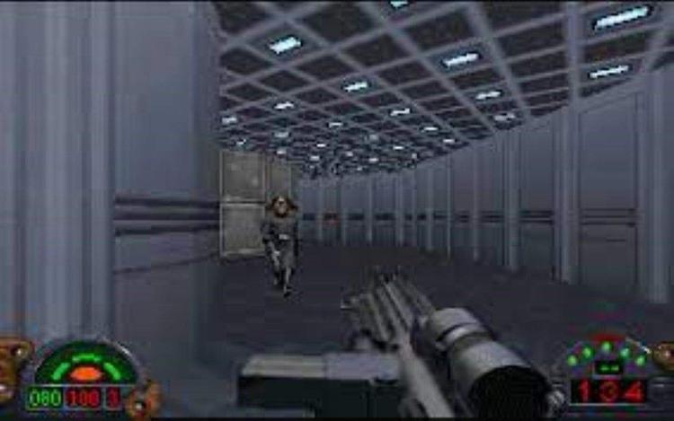 Gameplay screen of Star Wars: Dark Forces (2/8)